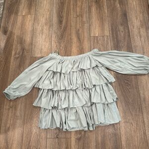 Klesis Gray Ruffled Skirt